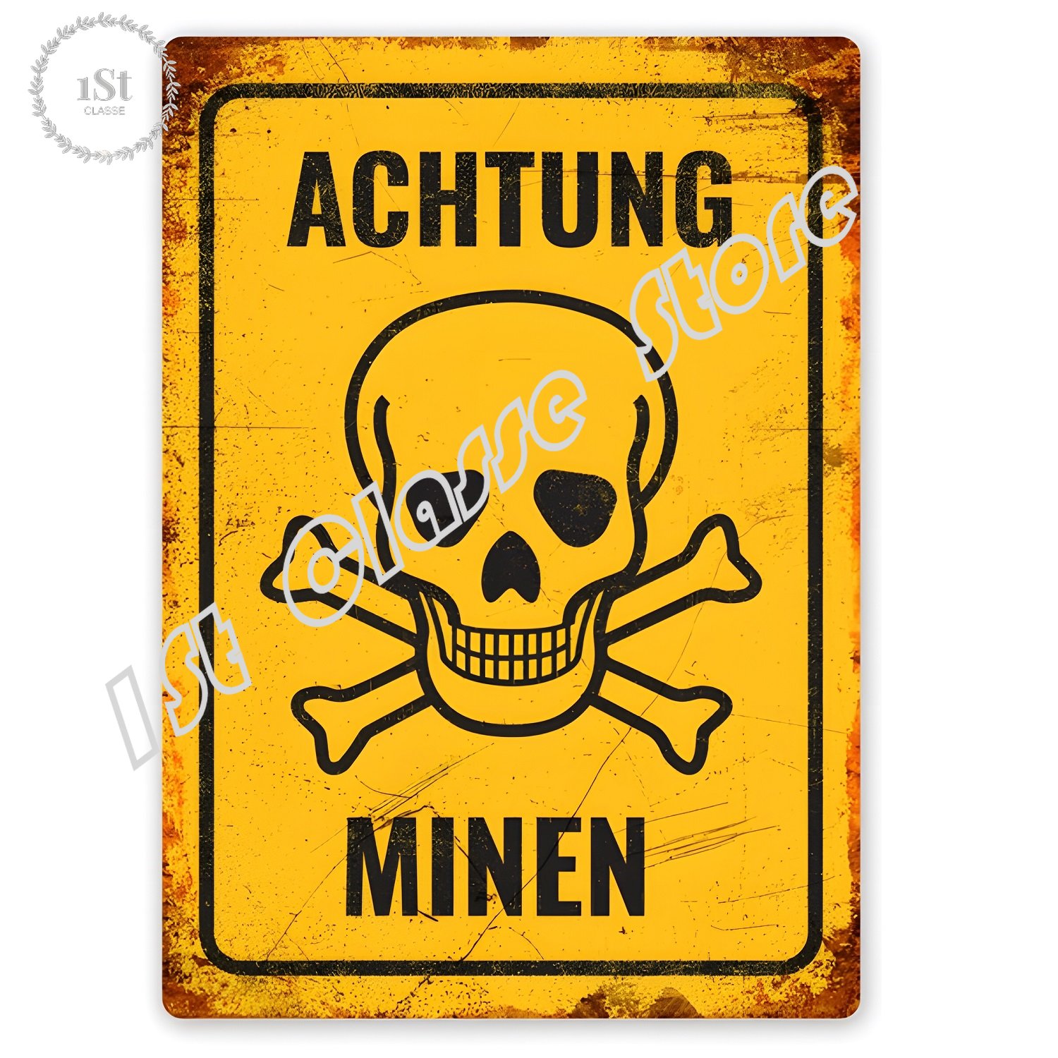 Home Cinema Logo - Achtung Minen Tin Sign art wall