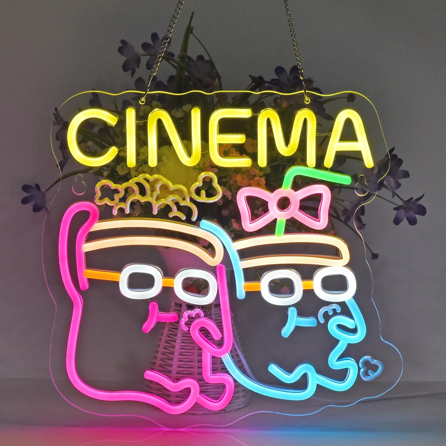 Cinema Neon Sign LED Popcorn D - Home Cinema Movies 评论和价格