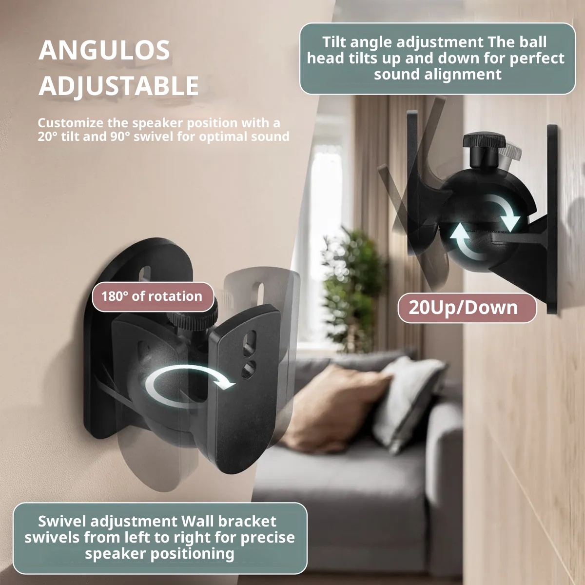 2pcs Adjustable Wall Mount Spe - Home Cinema Logitech Z906 评论和价格