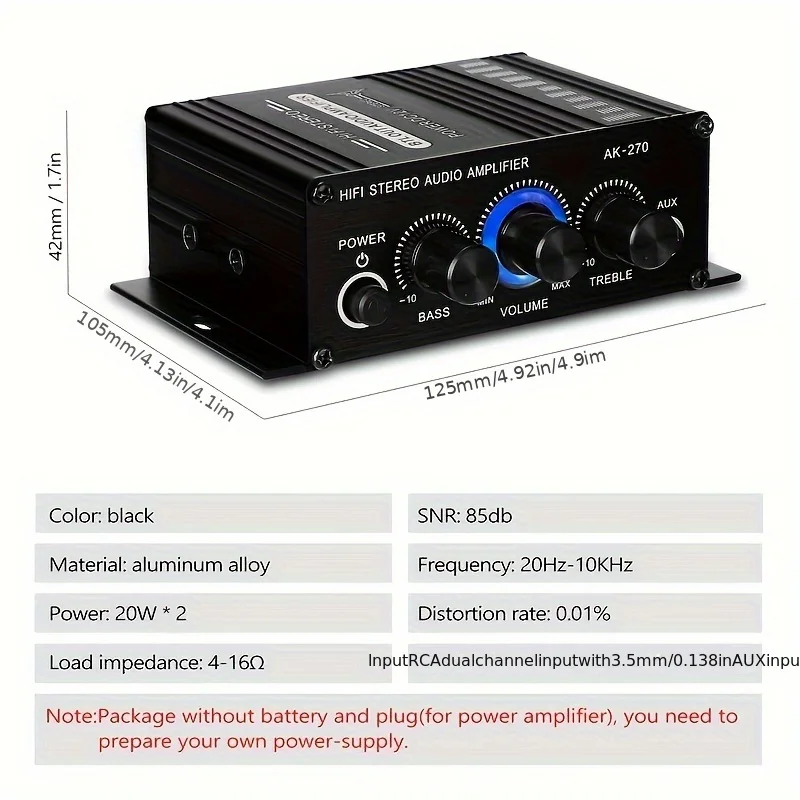 AK-270 400W Mini Power Amplifi - Home Cinema Mini 评论和价格