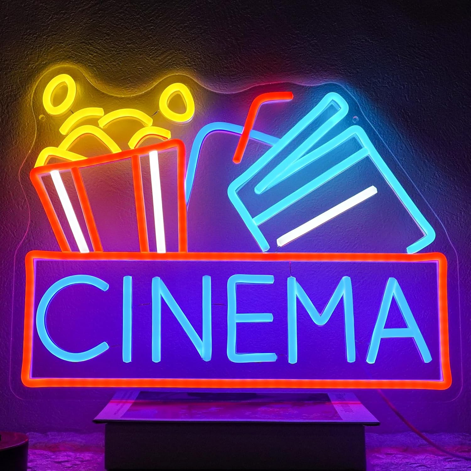 Cinema Neon Sign USB Powered L - Home Cinema Movies 评论和价格